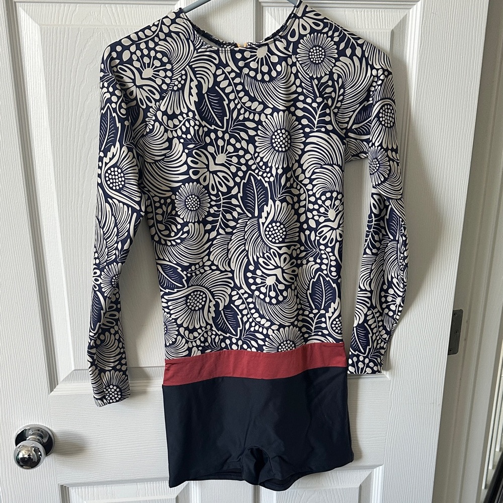 Seea Navy and Cream Floral Swimsuit